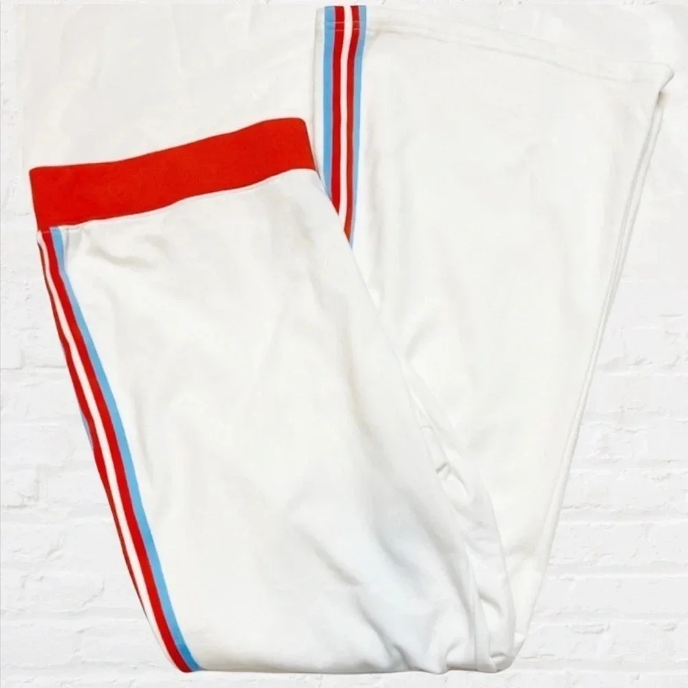 Free Press Flared White Stripe Pants Red Retro NWT